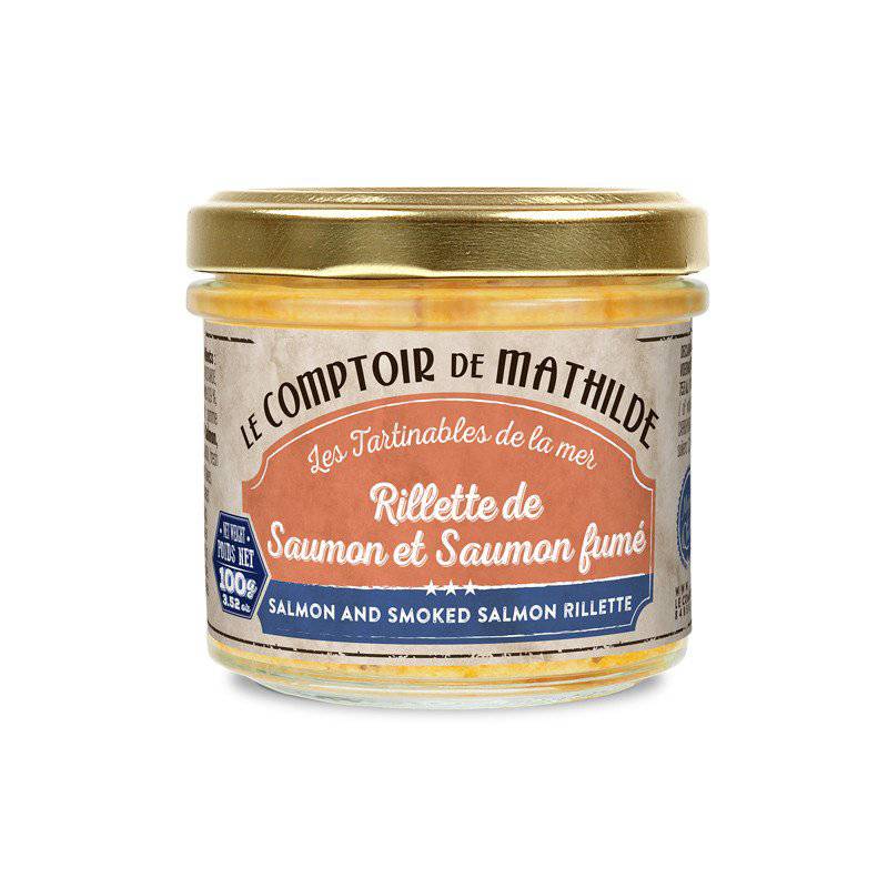 Rillette de saumon et saumon fumé 100g - Le Comptoir de Mathilde