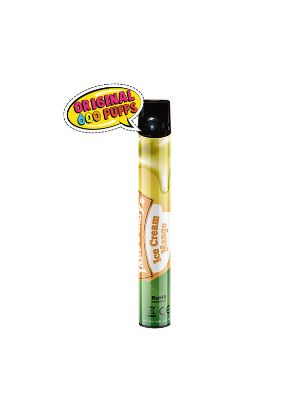 Cigarette électronique jetable Wpuff de Liquideo Originale 600 puffs saveur Ice Cream Mango