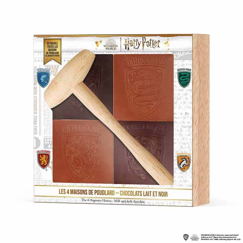 Chocolat à Casser Collection Harry Potter Les 4 Maisons de Poudlard - Chocolat Lait et Noir - Le Comptoir de Mathilde