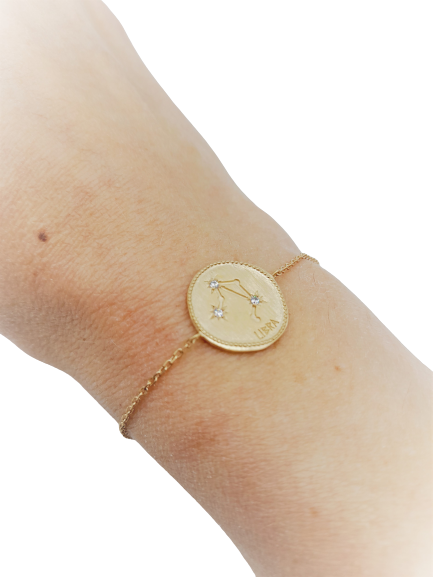 Bracelet modèle astrologie Libra - Plaqué or jaune 18 carats