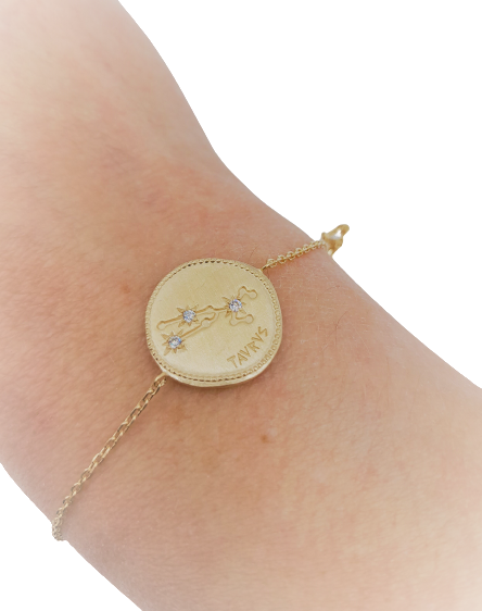 Bracelet modèle astrologie Taurus - Plaqué or jaune 18 carats