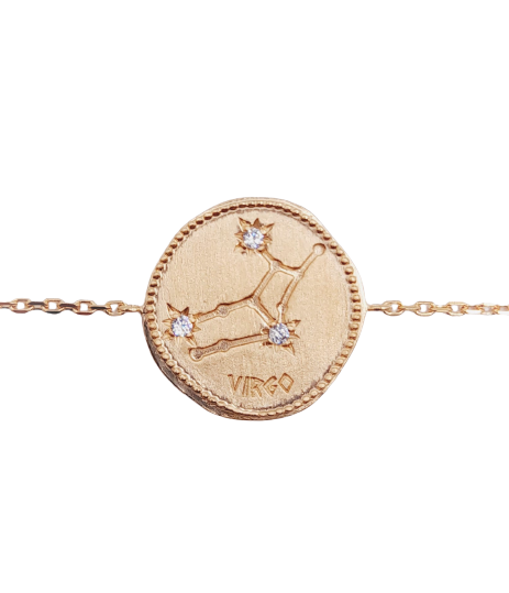 Bracelet modèle astrologie Virgo - Plaqué or jaune 18 carats
