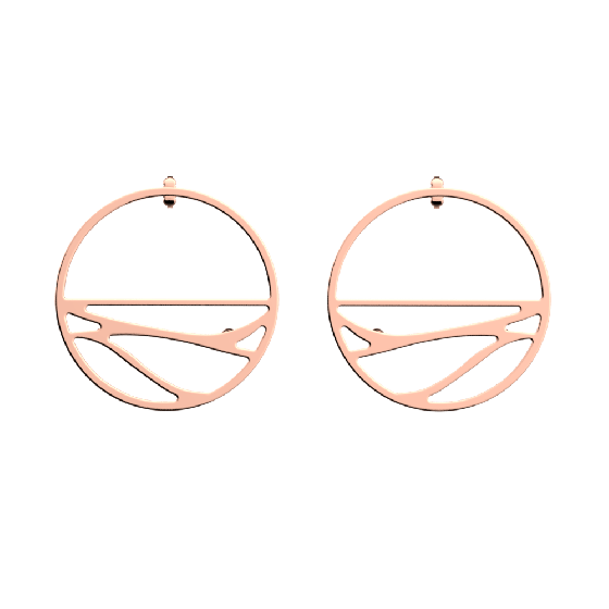 Les Georgettes - Boucles D'Oreilles Rose Écorces 43mm