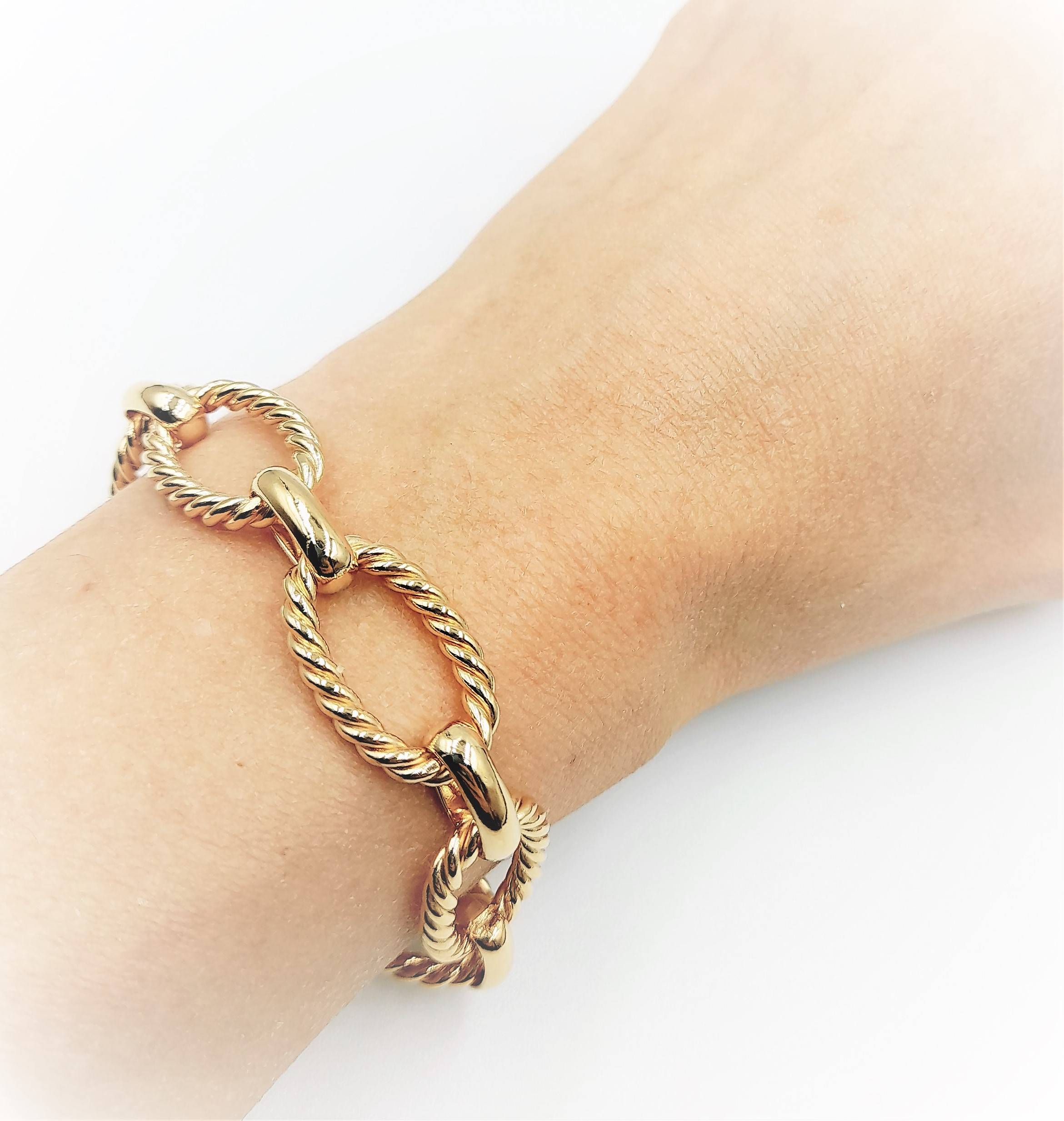 Bracelet femme Kavala plaqué or - grosse maille corde 18cm - le Loupp