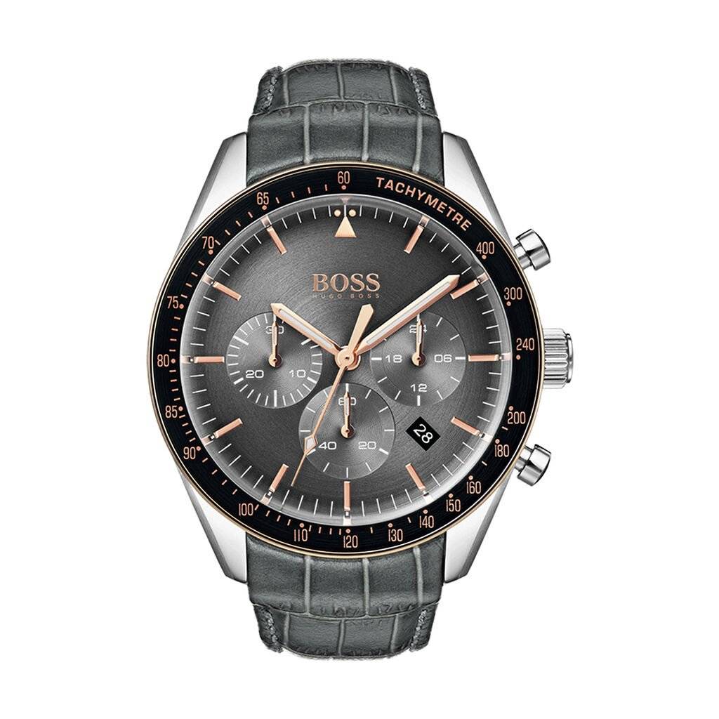Montre Hugo Boss 1513628 - Montre chronographe cuir gris - Homme - Guéguin Picaud
