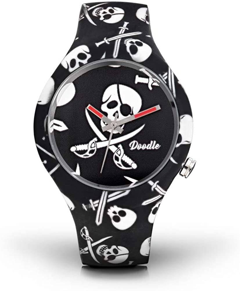 Montre Doodle Skull Mood - Dosk002 - Tatouage pirate tête de mort - mixte - Guéguin Picaud