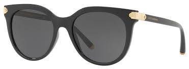 Lunettes de soleil Dolce & Gabana - branches fines noir doré - Luxe Protection UV Femme - ATOL