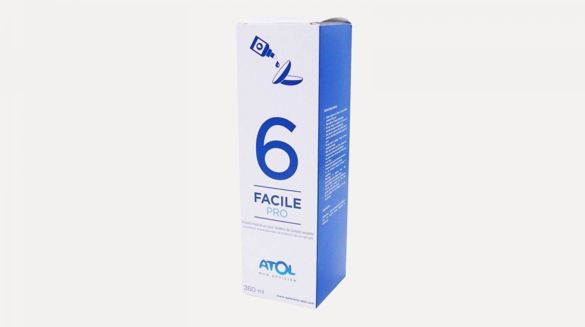 Solution d'entretien pour lentilles rigides - 6 FACILE 360 ml - Atol