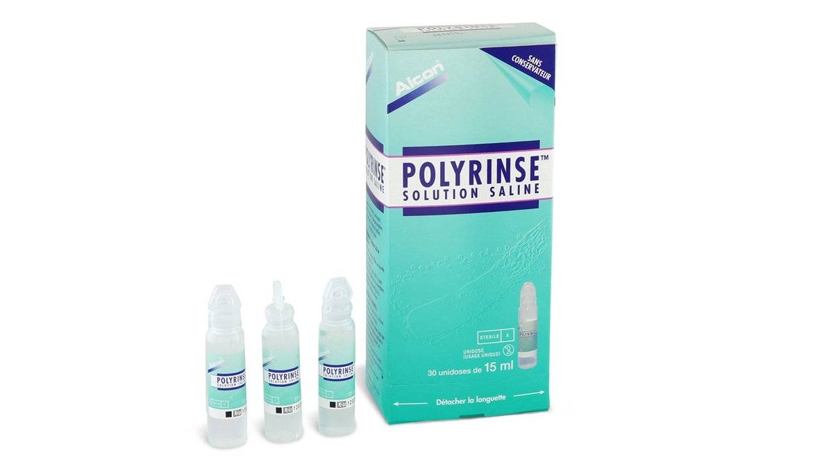 Solution de rinçage pour lentilles - Polyrinse 3à doses 15ml - Alcon - Atol