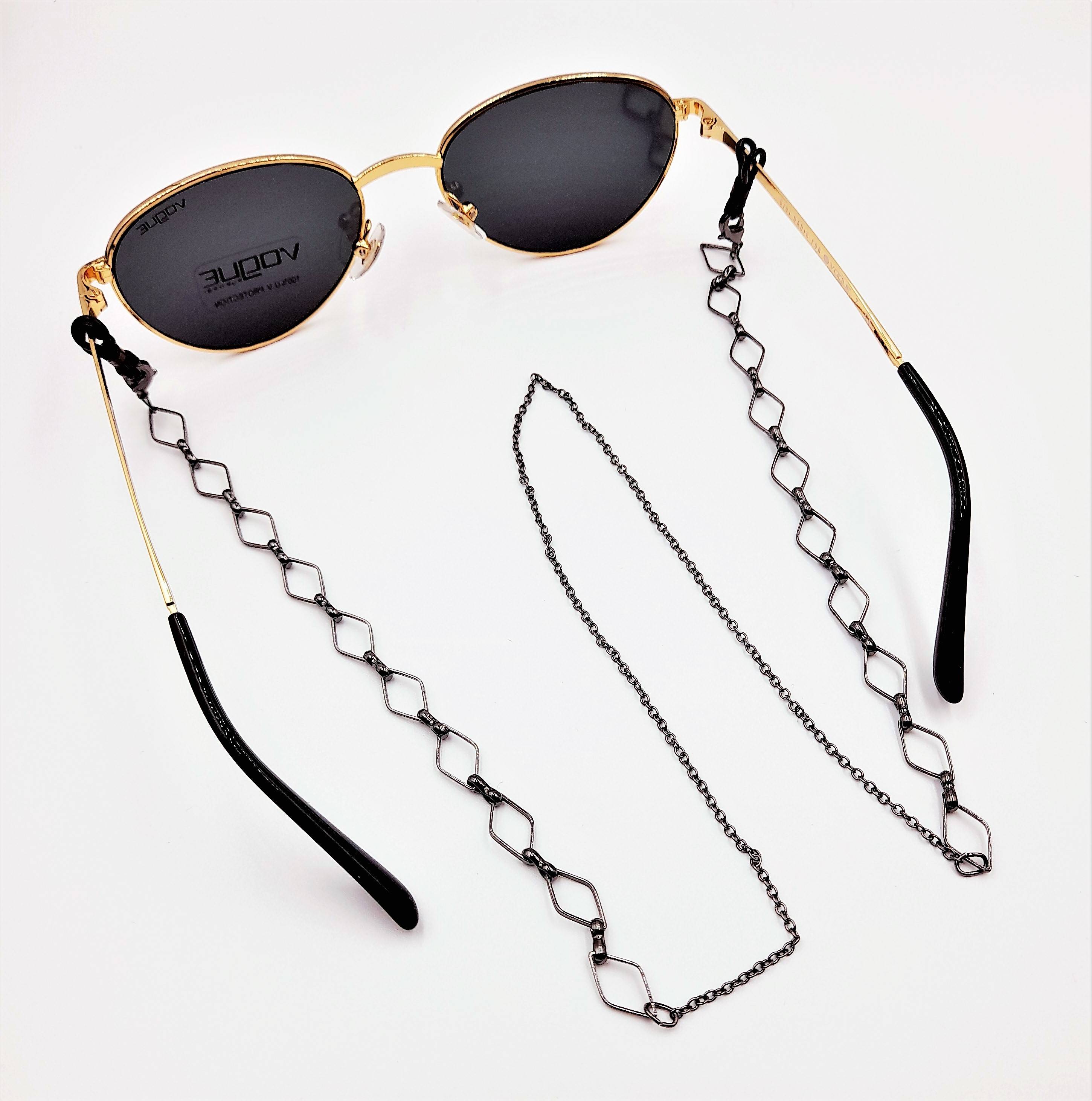 Chaine pour lunette - Fabrication Française - Métal noir - HENRI BEAUD - Atol