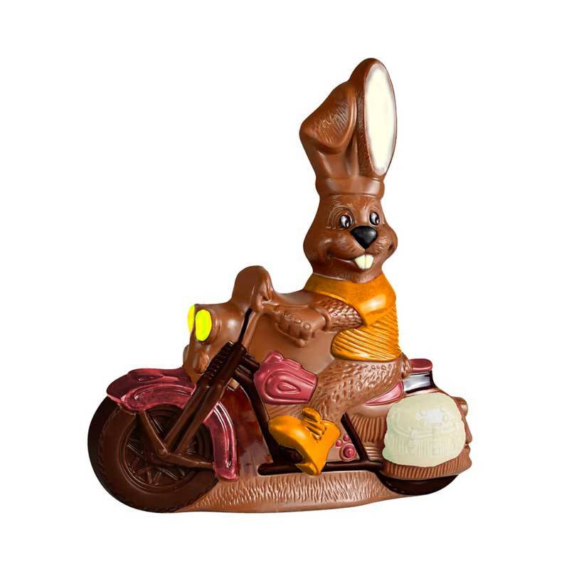 Lapin Et Sa Moto Chocolat Lait - H 23 Cm - 340G - Le Comptoir de Mathilde