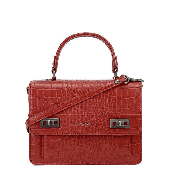 Petit sac bandoulière à poignée Fuchsia Delmas Carmin Rouge - All In Bag