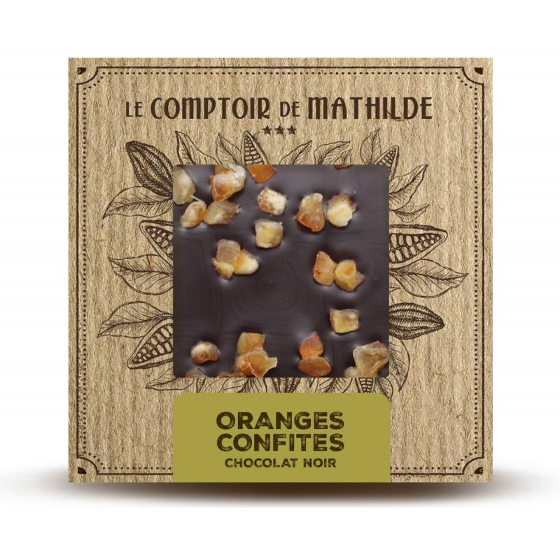 Tablette Oranges confites - Chocolat noir Le Comptoir de Mathilde