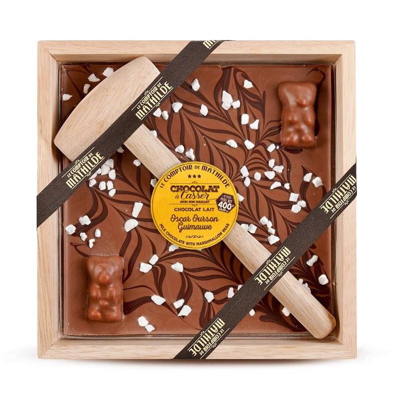 Chocolat à casser Lait Oscar ourson guimauve - Le Comptoir de Mathilde