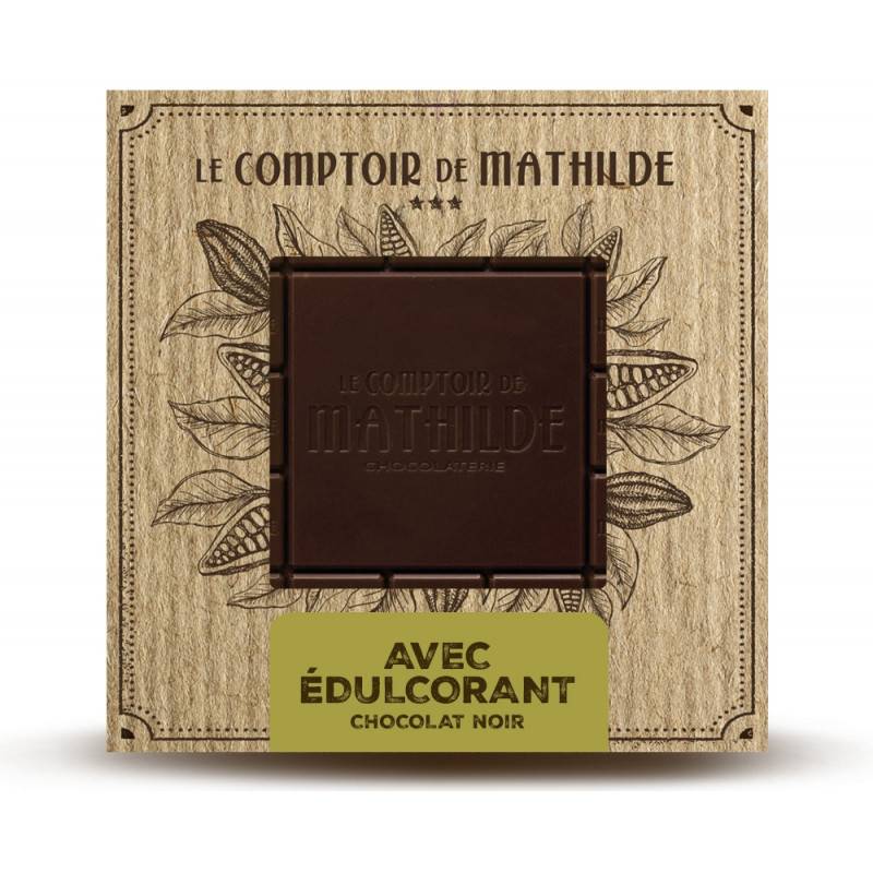 Tablette avec édulcorant - Chocolat noir Le Comptoir de Mathilde