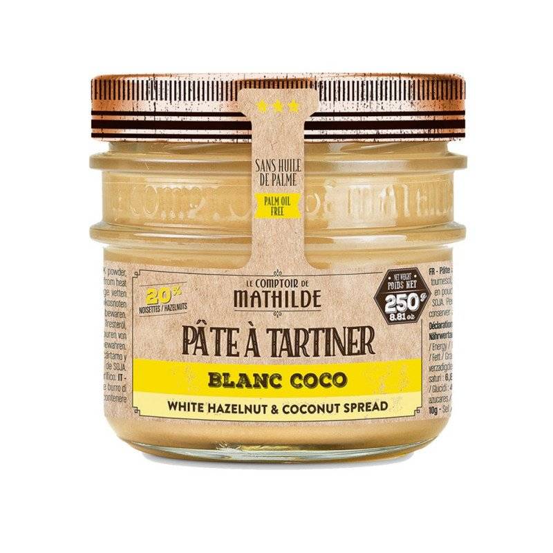 Pâte à Tartiner Blanc Noisette Noix de Coco - Le Comptoir de Mathilde