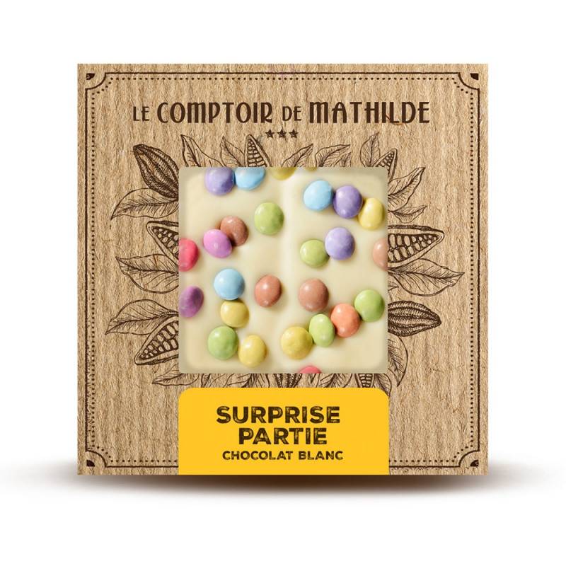 Tablette Surprise partie - Chocolat blanc - Le Comptoir de Mathilde