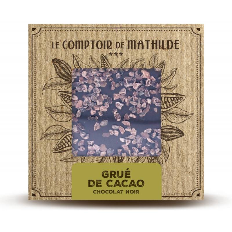 Tablette Grué de cacao - Chocolat noir - Le Comptoir de Mathilde