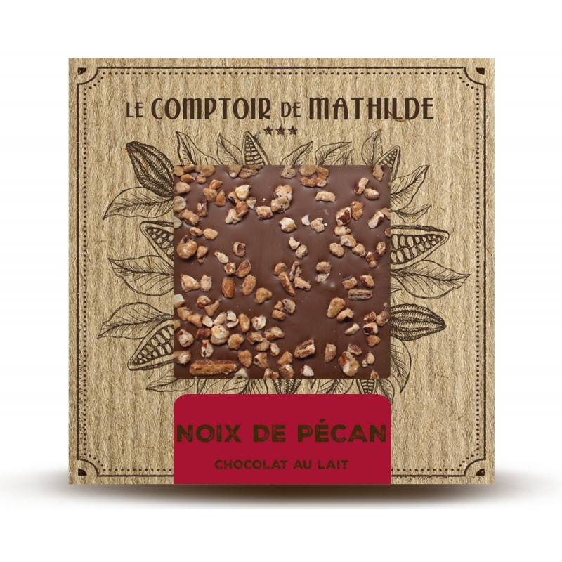 Tablette Noix de pécan - Chocolat lait - Le Comptoir de Mathilde