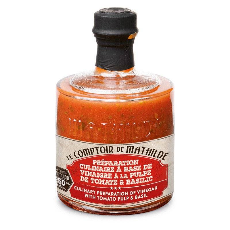 Préparation culinaire à base de Vinaigre à la Pulpe de Tomate et Basilic - Le Comptoir de Mathilde