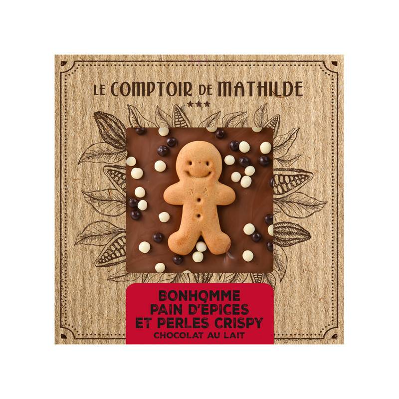 Tablette pain d'épices et perles croustillantes - Chocolat Lait - Le Comptoir de Mathilde - Istres