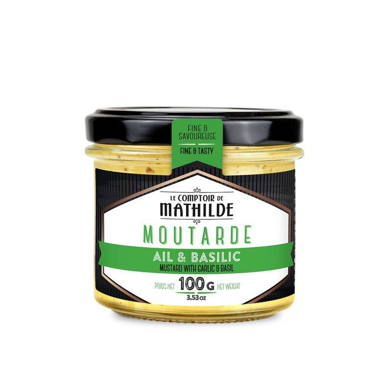 Moutarde ail et basilic - 250G - Le Comptoir de Mathilde - Istres