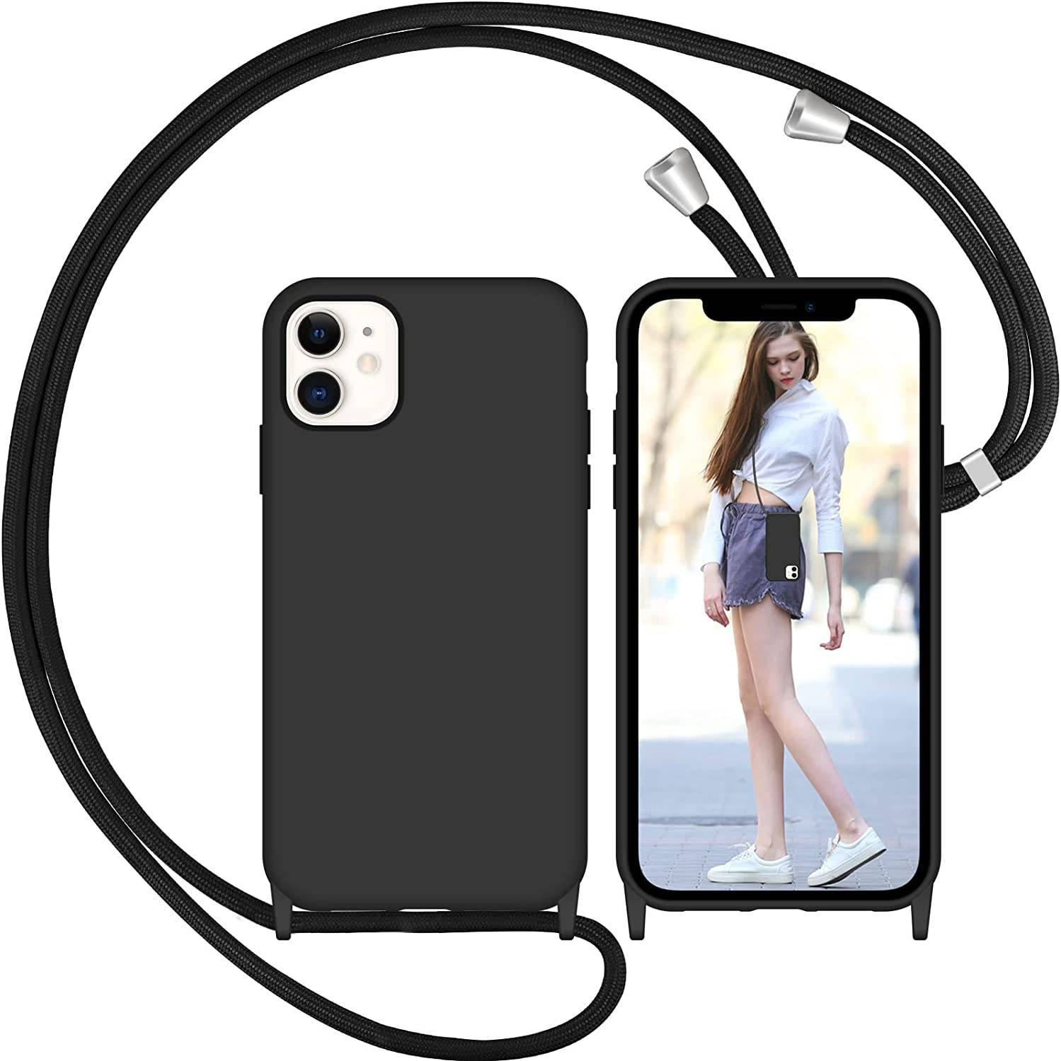 Coque avec cordon pour iPhone 11 - Protection en Silicone Case - Coque tour de cou, bandoulière iPhone - Coques&Co