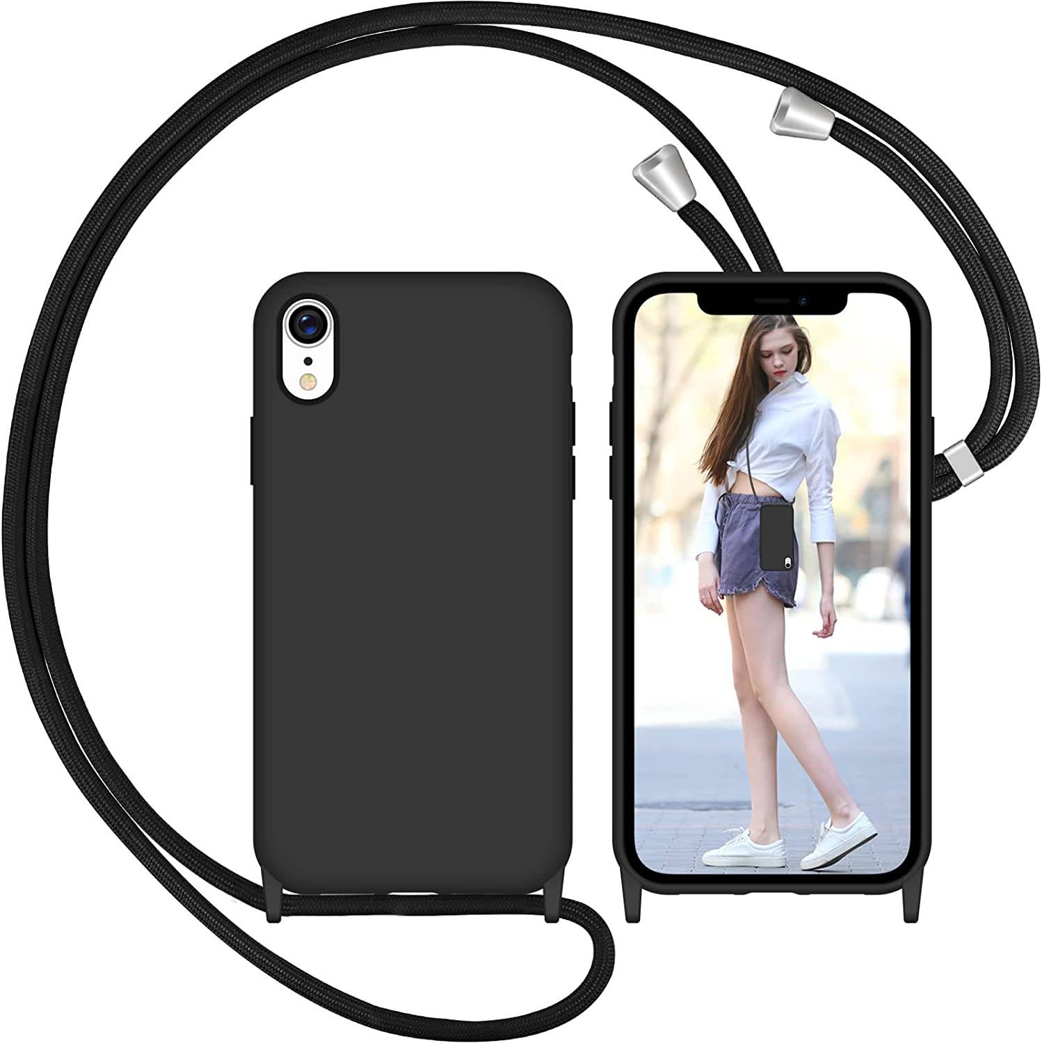 Coque avec cordon pour iPhone XR - Protection en Silicone Case - Coque tour de cou, bandoulière iPhone - Coques&Co
