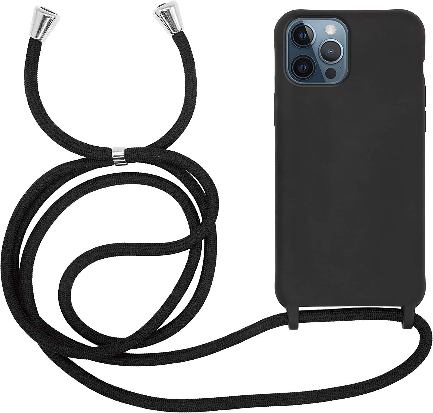 Coque avec cordon pour iPhone 12 Pro max - Protection en Silicone Case - Coque tour de cou, bandoulière iPhone - Coques&Co
