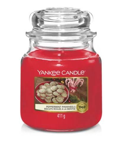 Yankee Candle - Bougie Moyenne jarre - Biscuits Roules A La Menthe - The Little Factory