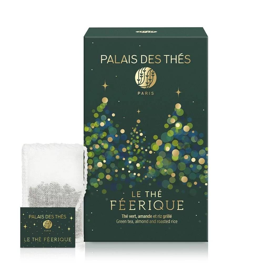 Le Thé Féérique - Thé vert Bio de Noël - Boîte de 20 sachets mousseline - 40g