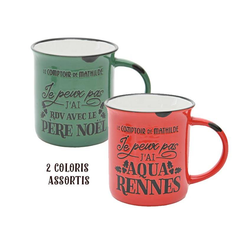 1 Mug de Noël (coloris selon stock) design en relief