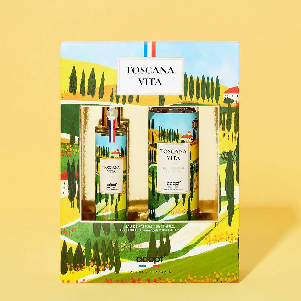 Coffret eau de parfum 50ml + gel douche 250 ml - Toscana vita - Vegan