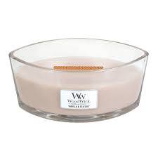 Bougie parfumée WoodWick - Ellipse Vanille et Sel Marin