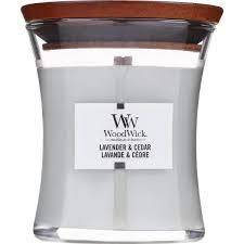 Bougie parfumée WoodWick - Jarre Moyen Modele Lavande et Cedre Lavender et Cedar