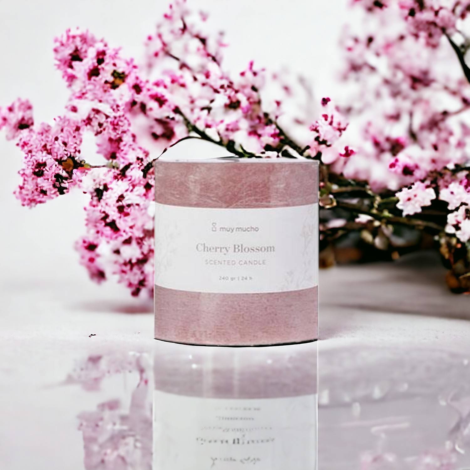 Muy Mucho Cherry Blossom - Bougie décorative petite taille