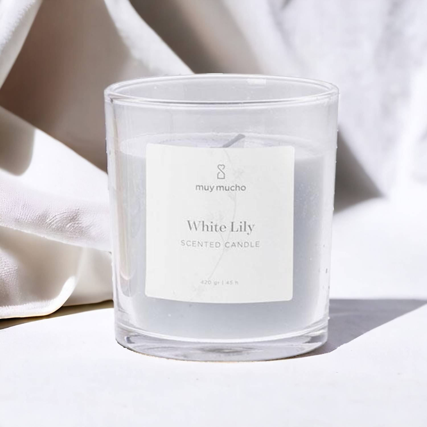 Muy Mucho White Lily - Bougie en verre