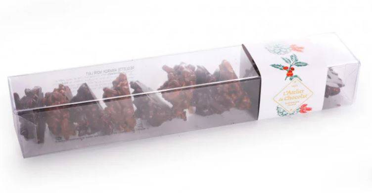 Amarock - Rocher d'amandes caramélisées noir et lait - réglette 100g - L'Atelier du Chocolat