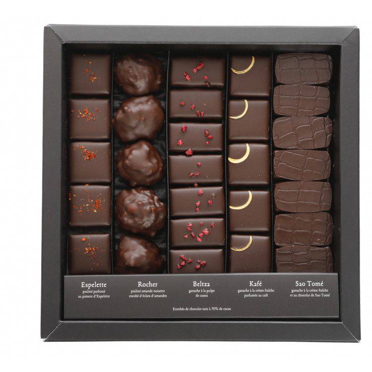 Boîte de bonbons de chocolat Ilbarritz extra noir 270g - L'Atelier du Chocolat