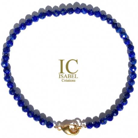 Bracelet lapis lazuli pierres fines Femme