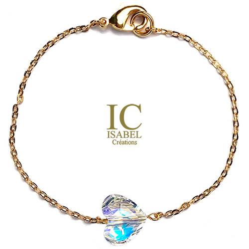 Bracelet lovely coeur cristal swarovski Femme - Isabel Créations - Sainte  Marie