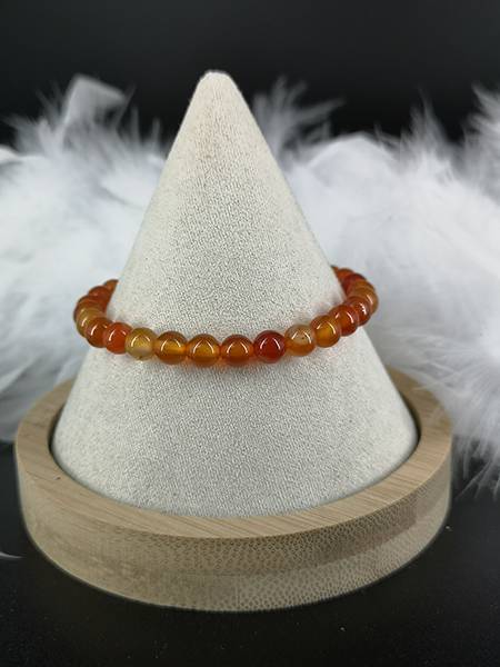 Bracelet de perles en pierre naturelle Cornaline rouge 6mm - Les bienfaits des pierres et des mineraux