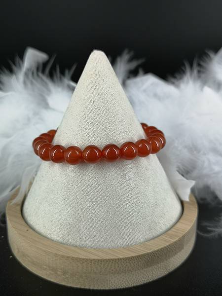 Bracelet de perles en pierre naturelle Cornaline rouge 8mm - Les bienfaits des pierres et des mineraux