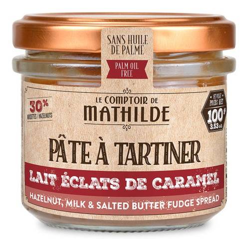 Lait Noisette Éclats de Caramel Beurre Salé - Pâte à Tartiner 100G - Le Comptoir de Mathilde