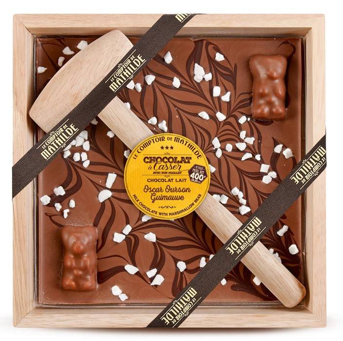 Chocolat au lait à casser Oscar ourson guimauve - Le Comptoir de Mathilde