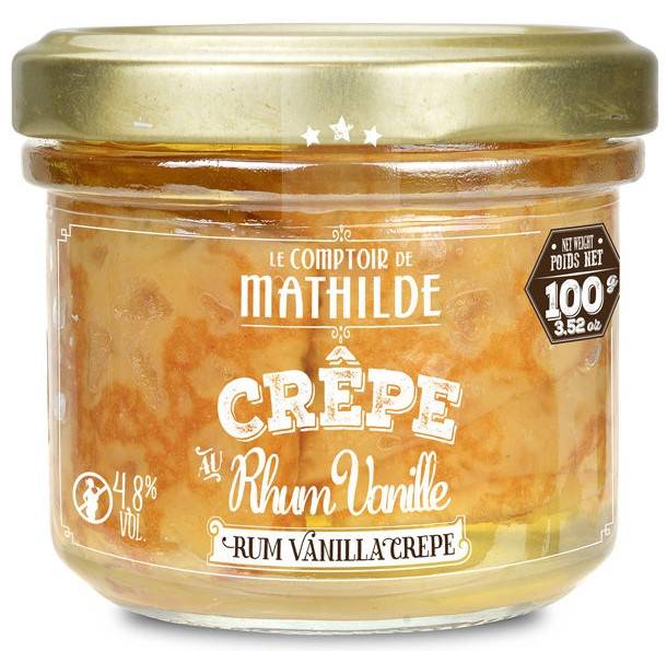 Crêpe au Rhum vanille 100g en bocal - Le Comptoir de Mathilde