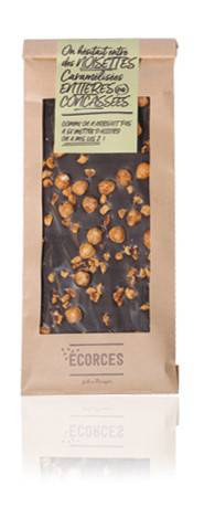 Écorces chocolat noir et noisettes caramélisées 135gr - Jeff de Bruges