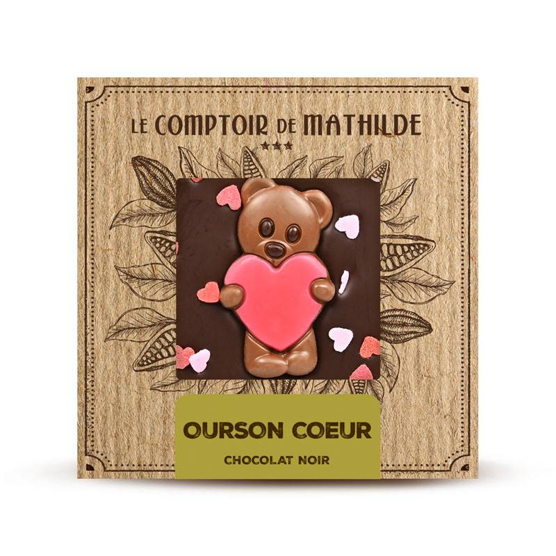 Tablette chocolat noir coeur - Le Comptoir de Mathilde