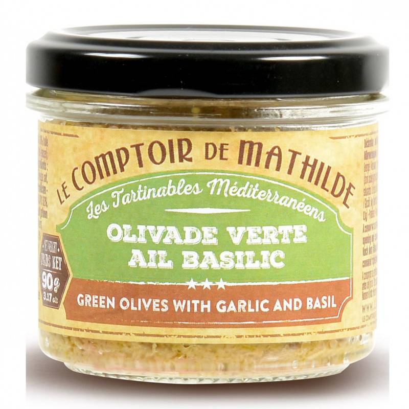 Tartinable Olivade verte ail basilic - Le Comptoir de Mathilde