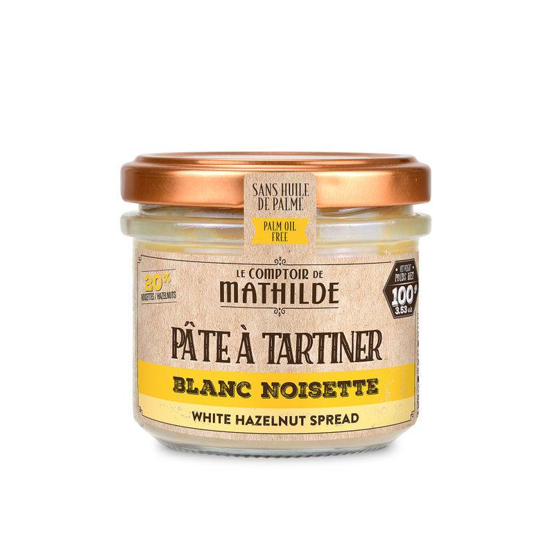 Pâte à tartiner Blanc Noisette 20% - Pâte à Tartiner 100g - Le Comptoir de Mathilde